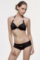 MALIBU szivacsos mélykivágású bikini felső - fekete