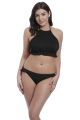 NOUVEAU merevítős szivacsos magasnyakú bikini felső - fekete