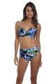 PARADISE BAY magasított derekú bikini alsó - kék