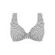 JEWEL COVE merevítős fodros bikini felső - fekete csíkos