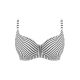 JEWEL COVE merevítős szivacsos bikini felső - fekete csíkos