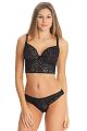 SOIREE LACE merevítős hosszított melltartó - fekete