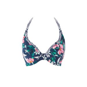 PORT MARIA merevítős nyakbakötős bikini felső - kék