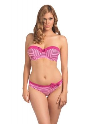 TOOTSIE merevítős levehető pántos bikini felső - rózsaszín