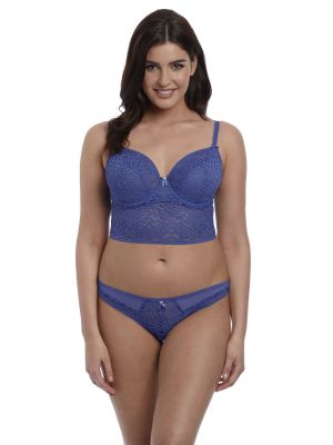 SOIREE LACE merevítős hosszított melltartó - kék