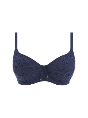 SUNDANCE merevítős szivacsos  bikini felső - farmerkék