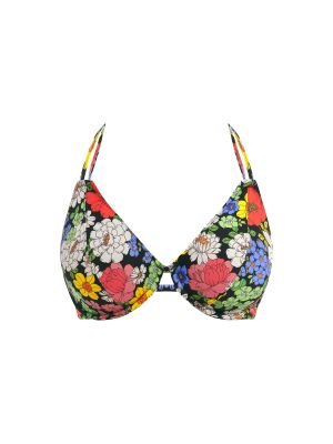 FLORAL HAZE merevítős nyakbakötős bikini felső