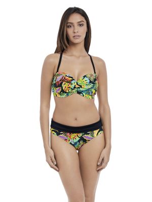 ELECTRO BEACH merevítős szivacsos levehető pántos bikini felső
