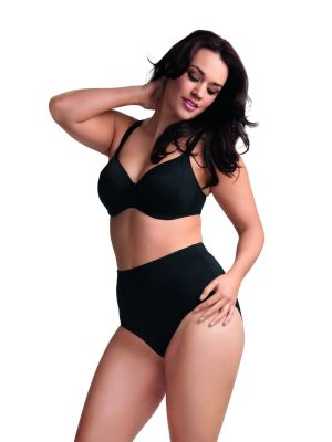 ESSENTIALS merevitős telikosaras bikini felső  - fekete
