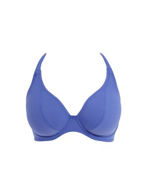 JEWEL COVE merevítős nyakbakötős bikini felső - kék