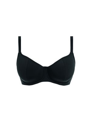 JEWEL COVE merevítős szivacsos bikini felső - fekete