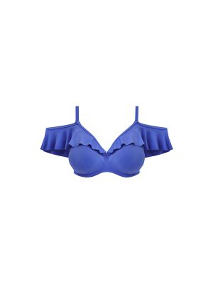 PLAIN SAILING merevítős mélykivágású fodros bikini felső