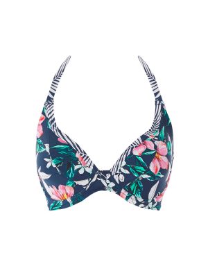PORT MARIA merevítős nyakbakötős bikini felső - kék