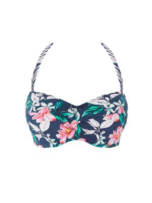 PORT MARIA merevítős csavart elejű bikini felső - kék
