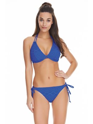 SUNDANCE merevítős nyakbakötős  bikini felső - kék 