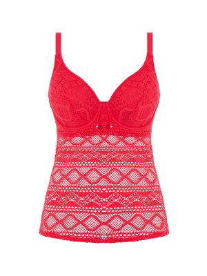 SUNDANCE merevítős tankini felső - piros